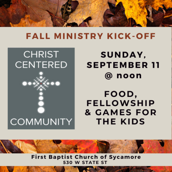 Fall Ministry Kick-off - Come To First